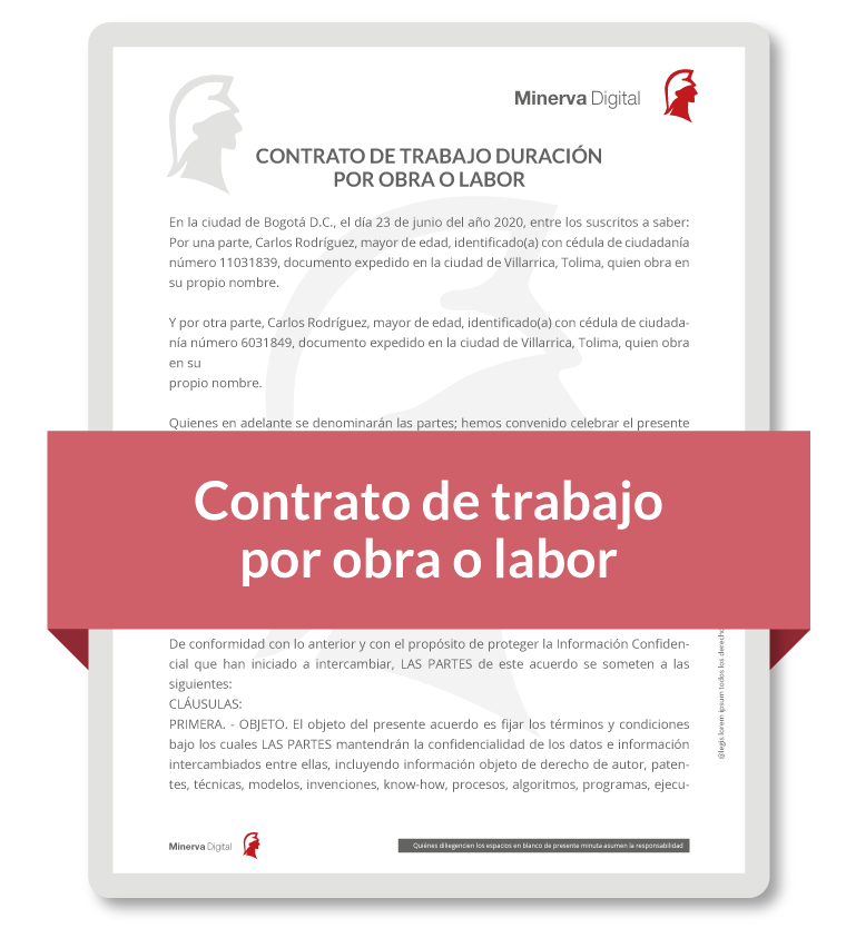 Contrato de Trabajo Duración Obra o Labor